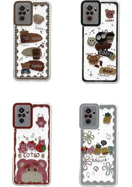 Xiaomi Redmi Note 10 Kılıf Sweet Desenli Silikon Kapak - Açık Mavi Bstmy