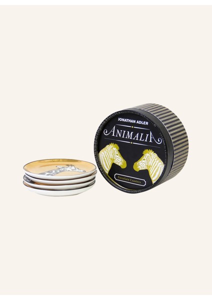 Animalia 4’lü Bardak Altlığı Seti 10 Cm, Porselen Altın Detaylı fiyatları