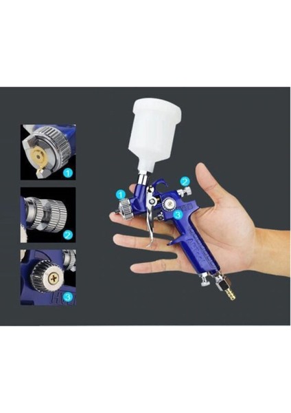 Voylet H2000 Profesyonel Gölge Boya Tabancası 150 ml Meme 0.8 mm