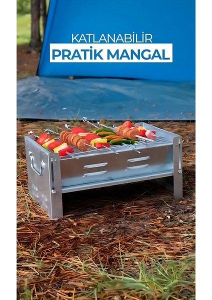 Katlanır Mangal Pratik Mangal Yer Kaplamaz Piknik Mangalı Izgara Dahil Kutulu Mangal modelleri