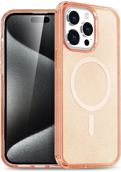 Iphone 14 Pro Kılıf Glow Magsafe Kapak - Turuncu Bstmy