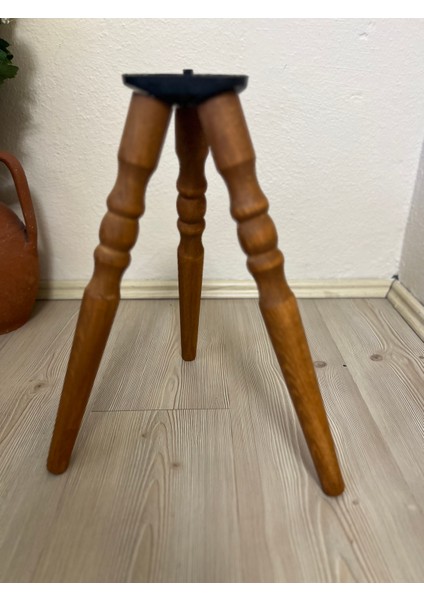38 cm Açık Meşe Ahşap Konik Sehpa Ayağı | Torna Ayak | Bağlantı Aparatı ve Vidalar Dahil