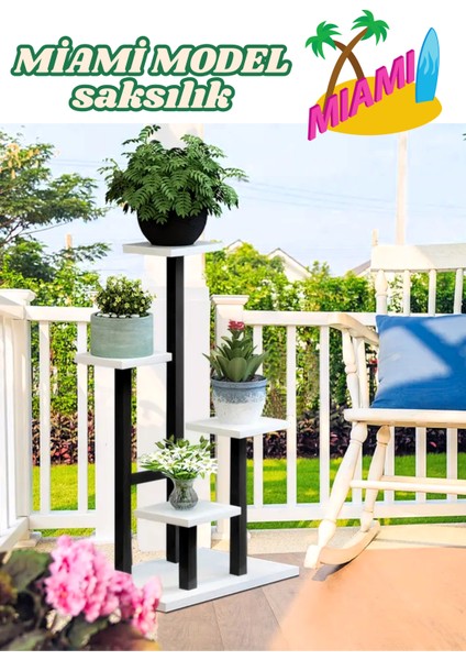 Miami Model Çok Katlı Metal Saksı Çiçek Bitki 4 Kat Standı (1 ADET FİYATI) Salon Oturma Balkon