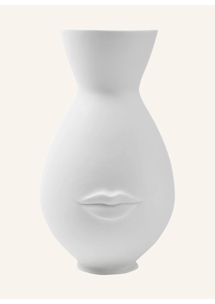 Bay & Bayan Ilham Perisi Vazo, 29 Cm, Mat Porselen, Dudak Kabartmalı, Sırlı Iç Yüzey