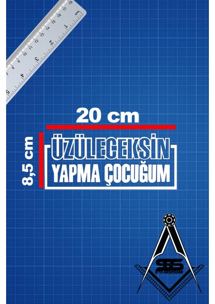 Üzüleceksin Yapma Çocugum 20X8,5 Jdm Yazı Araba-Motosiklet Cam Etiket Sticker Beyaz Renk fiyatları