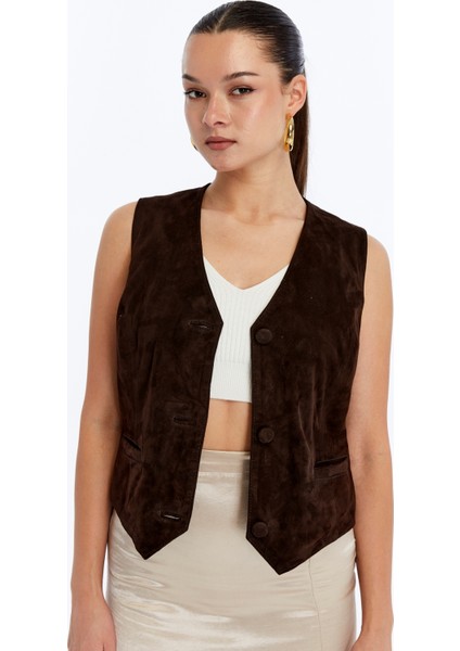 Kadın Hakiki Deri Süet Yelek fiyatları