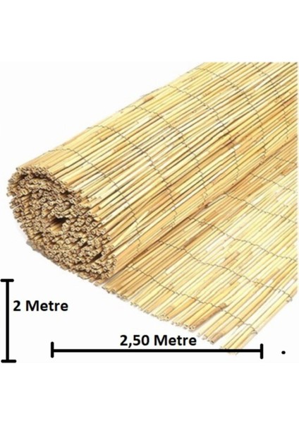 2 Metre x 2,50 Metre Bambu Kamış Hasır Çit Gölgelik