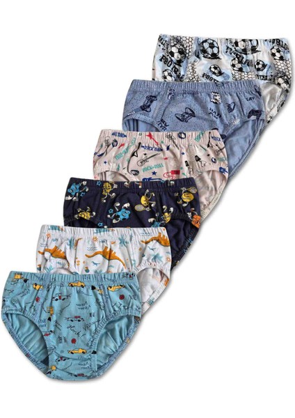 %95 Pamuklu Erkek Çocuk Slip Kilot Iç Çamaşır 6lı Set