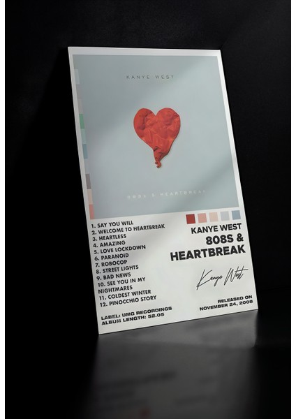 Metal Poster Kanye West 808S & Heartbreak Albüm Kapağı - Dekoratif Metal Poster - Hediyelik Metal Poster fiyatları