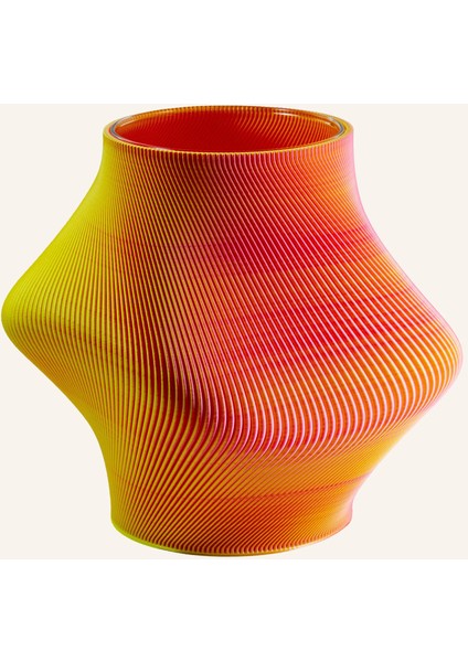 3D Baskı Pileli Vazo – Ekolojik Pla Malzeme, 21 Cm, Viyana Tasarımı