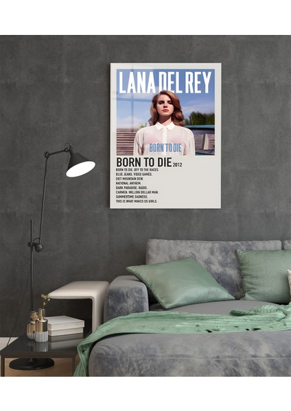 Metal Poster Lana Del Rey Born To Die Albüm Kapağı - Dekoratif Metal Poster - Hediyelik Metal Poster modelleri