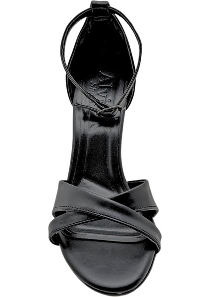 Madeleine | Abiye Önü Açık Çapraz Bant Topuklu Ayakkabı - Siyah - 36 modelleri