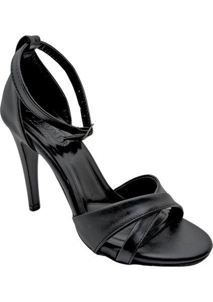 Madeleine | Abiye Önü Açık Çapraz Bant Topuklu Ayakkabı - Siyah - 36 fırsatları