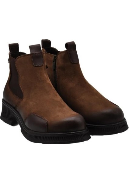 Venüs Kadın Hakiki Deri Kısa Topuk Fermuarlı Bilek Boy Bot 2452703K - Vizon - 36 modelleri