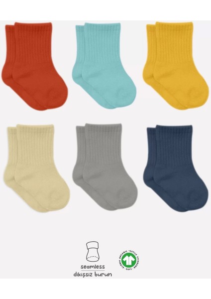 Mix Penye Soket Çorap 6'lı Kiremit