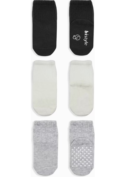 Kaymaz Penye Soket Çorap 3'lü Siyah Ekru Gri fiyatları