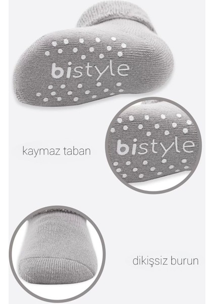 Çemberli Kaymaz Havlu Soket Çorap 2'li Indigo Gri fırsatları