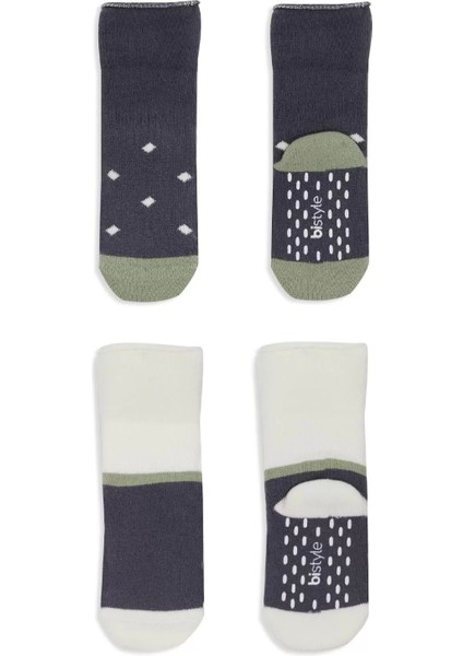 Puanlı Kaymaz Havlu Soket Çorap 2'li Antrasit modelleri