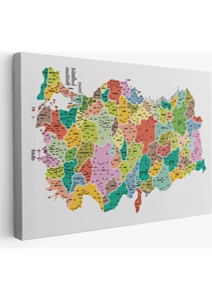 - Türkiye Haritası Kanvas Tablo Il ve Ilçeli Ayrıntılı Eğitici Dekoratif Tablo 3040 fiyatları