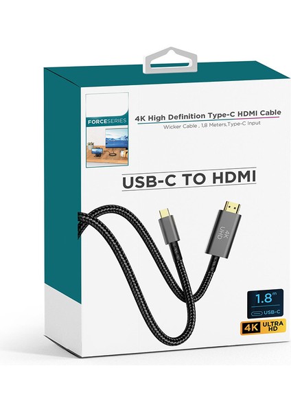 Type-C To 4K HDMI Görüntü Aktarım Kablosu 1.8 mt Gold