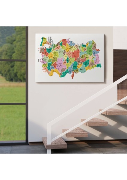- Türkiye Haritası Kanvas Tablo Il ve Ilçeli Ayrıntılı Eğitici Dekoratif Tablo 3040 indirimleri