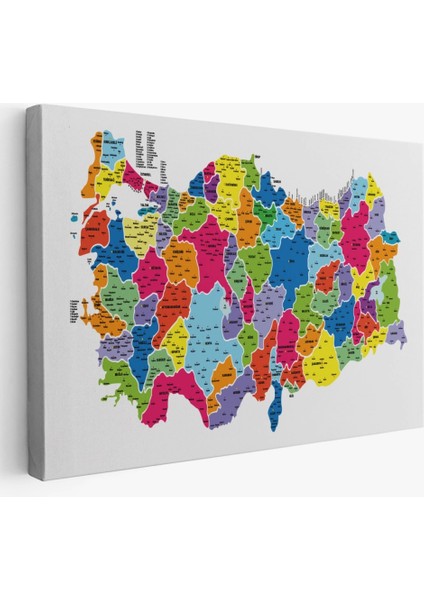 - Türkiye Haritası Kanvas Tablo Il ve Ilçeli Ayrıntılı Eğitici Dekoratif Tablo 3033 fiyatları