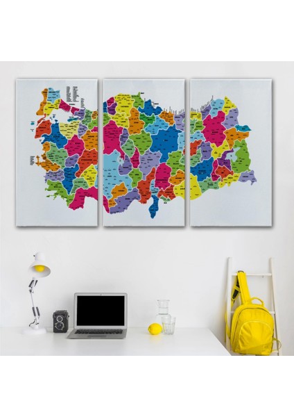 - Türkiye Haritası Kanvas Tablo Il ve Ilçeli Ayrıntılı Eğitici Dekoratif Tablo 3033 modelleri