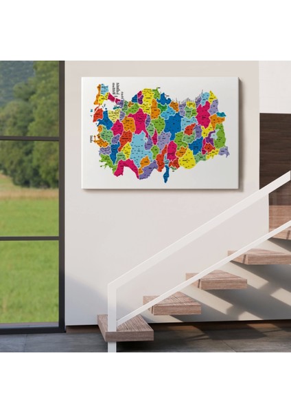 - Türkiye Haritası Kanvas Tablo Il ve Ilçeli Ayrıntılı Eğitici Dekoratif Tablo 3033 indirimleri