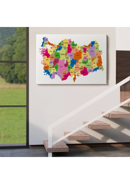 - Türkiye Haritası Kanvas Tablo Eğitici ve Öretici Dekoratif Tablo Tablo 3120 indirimleri