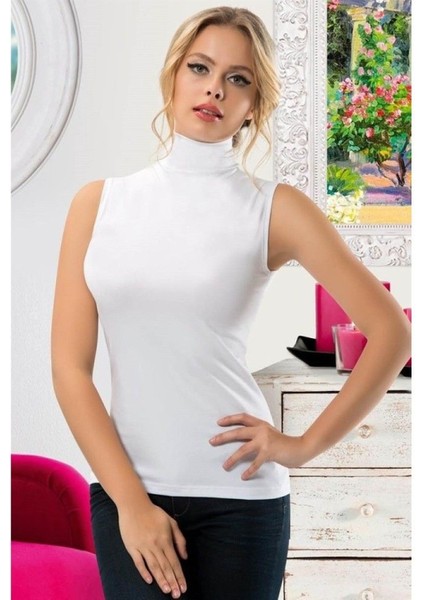 - Balıkçı Yaka Sıfır Kol Bayan Atlet 2811