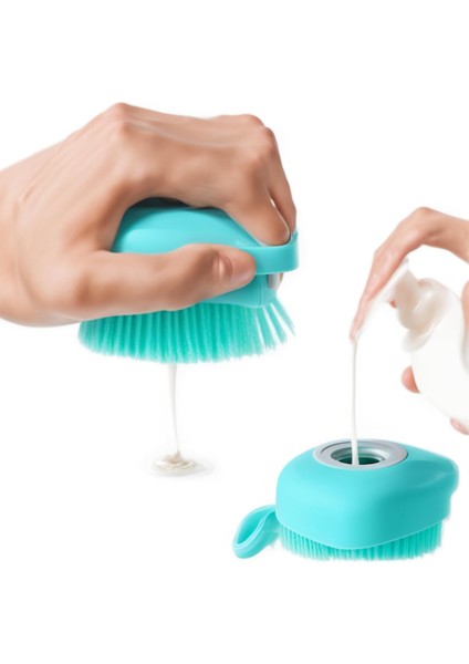 Şampuan Hazneli Silikon Banyo Fırçası Lifi Peeling Masajlı Derin Temizlik Aparatı fırsatları