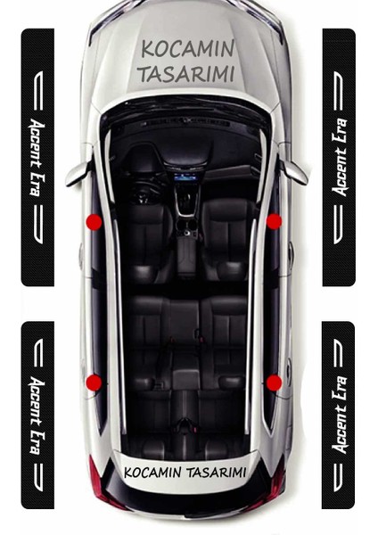 Accent Era Yazılı Karbon Kapı Eşiği Hyundai Accent Era Için Siyah Dekoratif 2 Ön 2 Arka Kapı Koruyucu Set Hyundai Accent Era modelleri