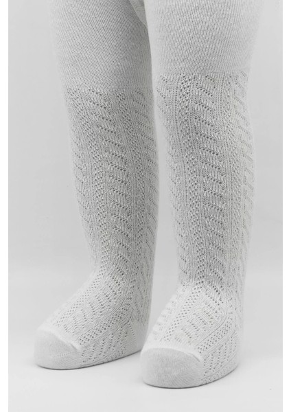 Tekli Zikzak Kabartma Penye Külotlu Çorap BS50108 Beyaz fiyatları