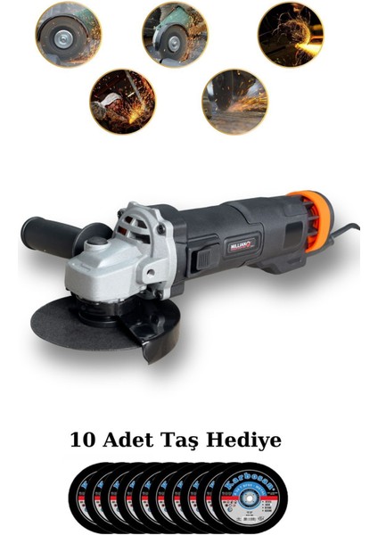 Profesyonel 3800 Watt Bakır Sargılı 115 mm Metal Şanzıman Avuç Içi Taşlama Spiral Canavar Makinesi