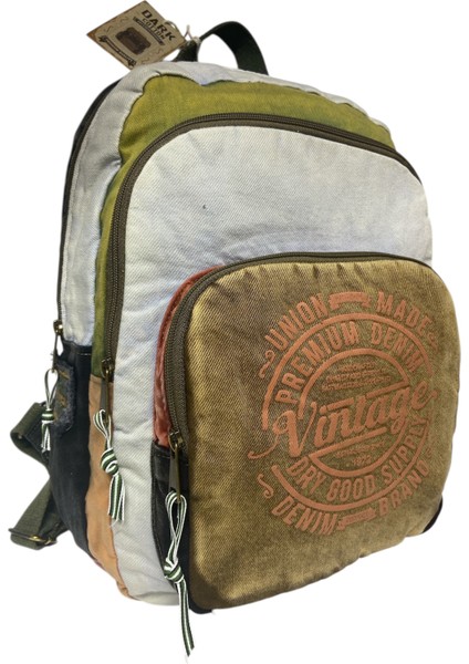 Vintage Salaş Yıkama Kumaş Disayn Günlük Gezi Okul Sırt Çantası 30cmX40cm fiyatları