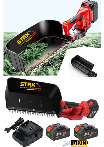Titanyum Bıçaklı X2 Çift 21000WH Lityum Akülü Çay Hasat Makinesi Çay Kesme Yolma Toplama Makinesi