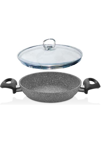 Granit Sahan 24 cm Sahan Cam Kapaklı