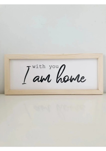 Doğal Ahşap Kenarlı With You Duvar Dekoru Salon Oturma Yatak Çocuk Odası Için Tablo Set