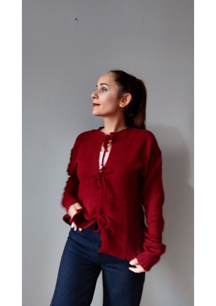 Bordo Bağlamalı Hırka fiyatları