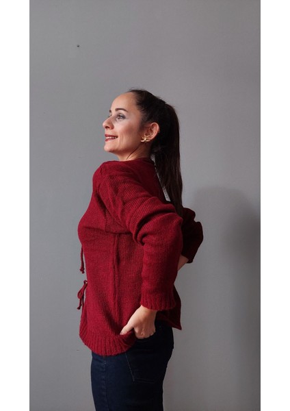 Bordo Bağlamalı Hırka fırsatları