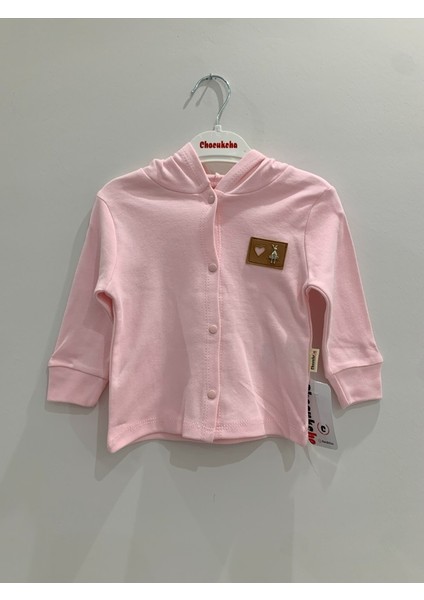 Kız Bebek Kapüşonlu Pembe Hırka