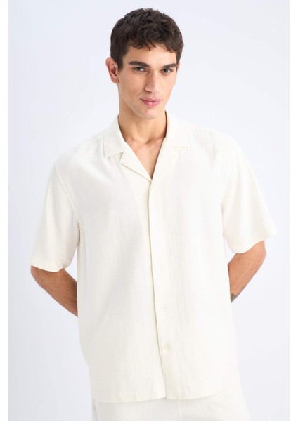 Relax Fit Polo Yaka Pamuklu Yazlık Kısa Kollu Gömlek D8875AX25SM modelleri