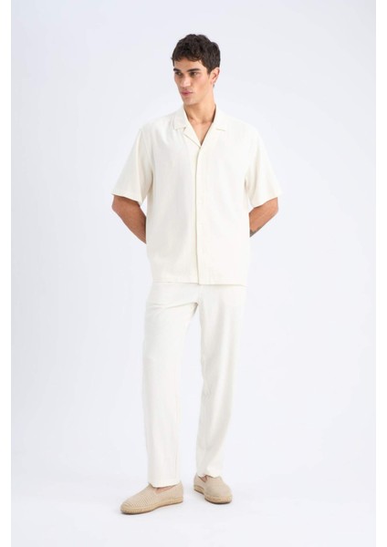 Relax Fit Polo Yaka Pamuklu Yazlık Kısa Kollu Gömlek D8875AX25SM fırsatları