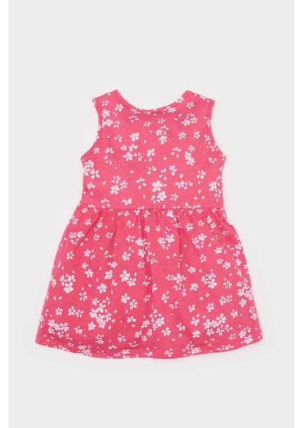 Kız Bebek Çiçek Desenli Kolsuz Elbise C0074A525HS