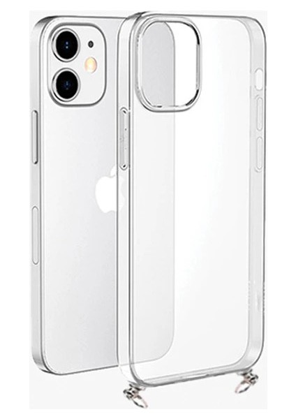 iPhone 15 Plus Uyumlu Şeffaf Askılı Telefon Kılıf