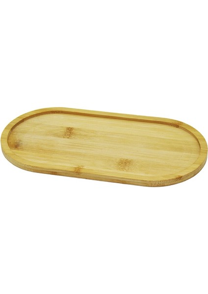 Oval Ahşap Bambu Yağdanlık Altlık 12X23CM (4457)