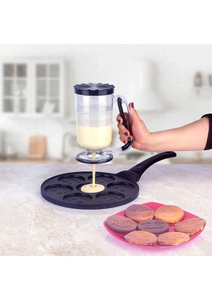 Brave Valıant Ölçülü Hamur Dağıtıcı Kolay Akıtma Kabı Şekillendirici Pancake Krep Waffle