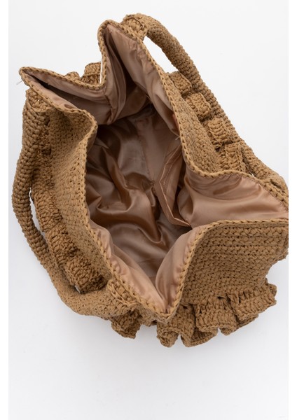 Kadın Hasır El Yapımı Şık Omuz Çantası Zy 25007 Keten indirimleri