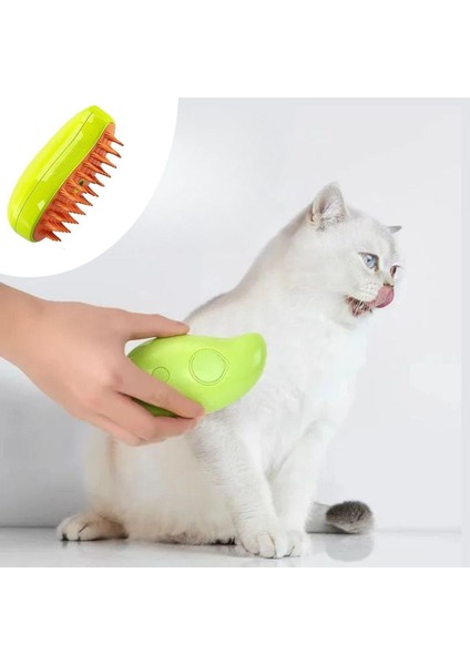 Buharlı Yumuşak Silikon Uçlu Kedi &amp; Köpek Tüy Tarama Tarağı Yıkama Fırçası (4457)