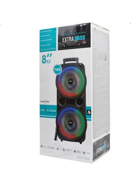 Gts - 1569 Bluetooth Speaker Kablosuz Hoparlör LED Işıklı Fm Radyolu Sd Kart ve USB Girişli Şarjlı Hoparlör modelleri